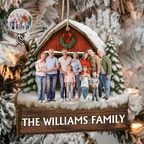 Personalised Family Wooden Christmas Ornament with Photo