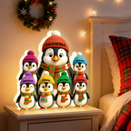 Personalised Grandma LED Light Box with Names - Penguins Design