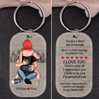 Personalised Couple Arylic Keyring - Couple Hugging Design