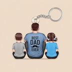 Personalised Acrylic Keyring -  Dad & Children Design
