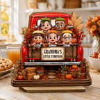 Personalised Wooden Plaque for Grandma - Children & Pumpkin Design