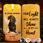 Personalised Memorial LED Candle with Photo - In Loving Memory