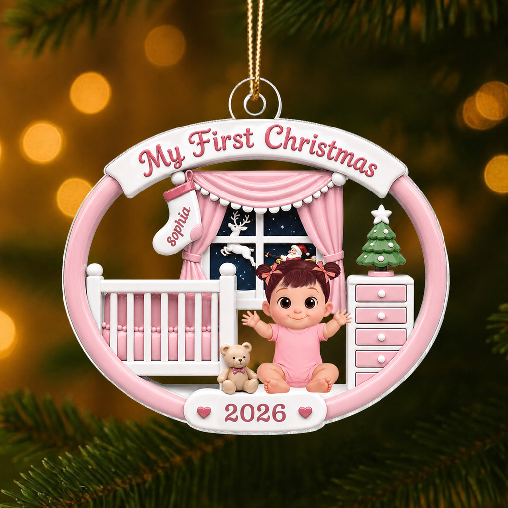 Personalised Baby Acrylic Christmas Ornament - My First Christmas