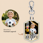 Personalised Football Player Card Acrylic Keyring with Photo & Stats