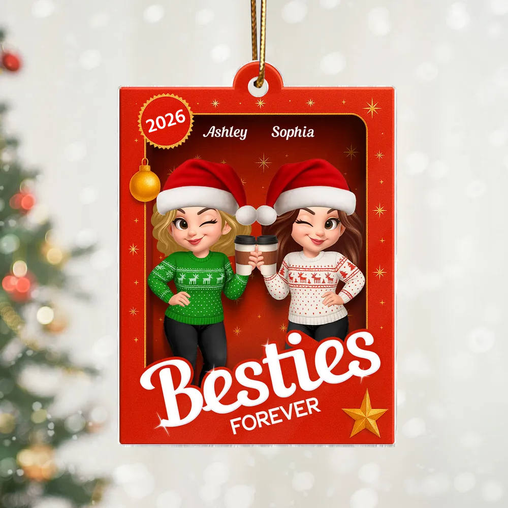 Personalised Acylic Christmas Ornament for Bestie & Sister - Partners in Crime Design