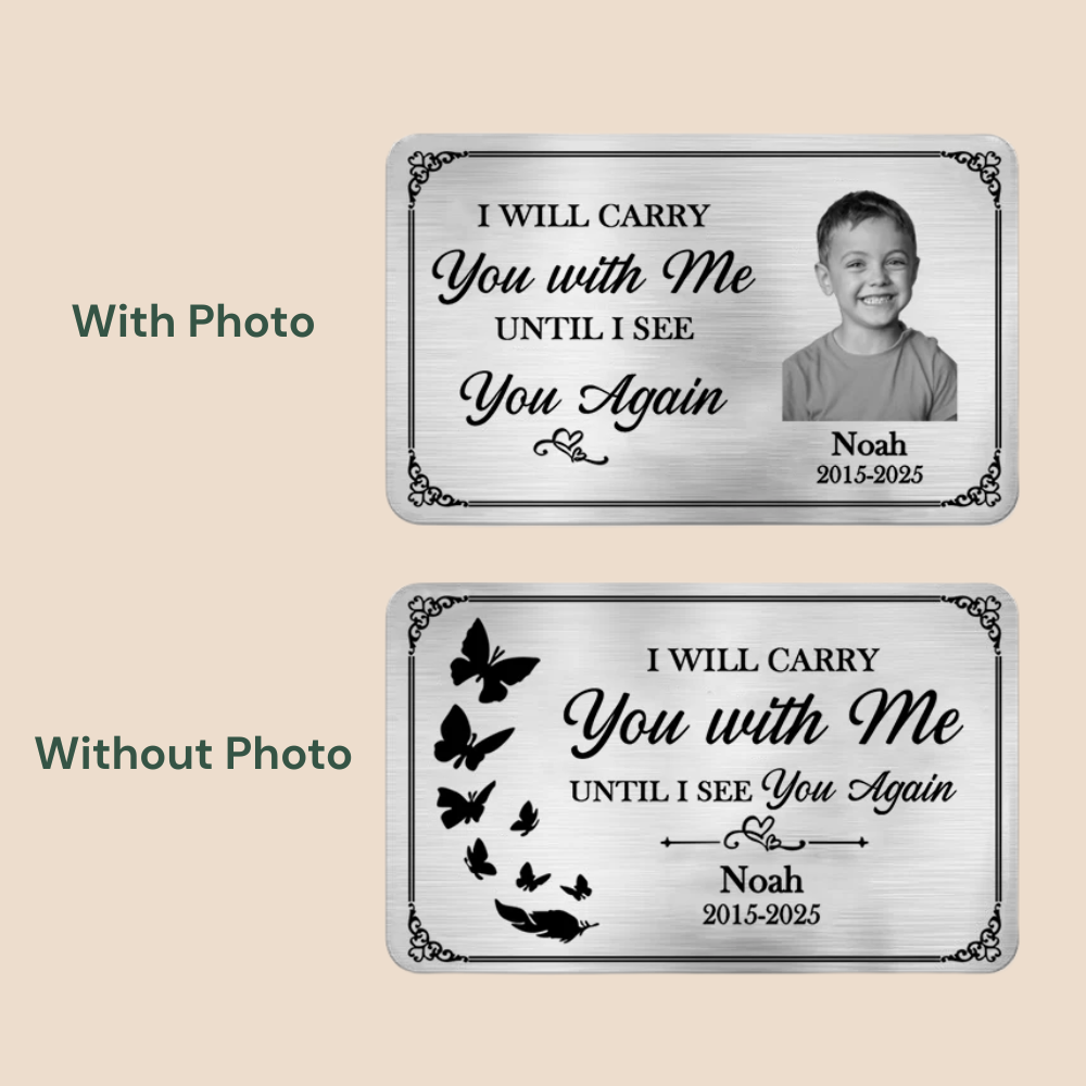 Personalised Memorial Wallet Card with Photo & Text
