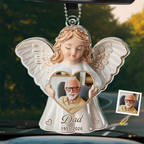 Personalised Memorial Acrylic Hanging Ornament with Photo - Guardian Angel Design