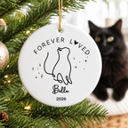 Personalised Pet Memorial Ceramic Christmas Ornament with Name
