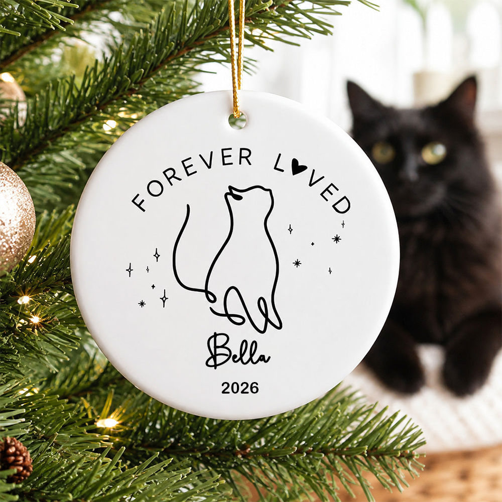 Personalised Pet Memorial Ceramic Christmas Ornament with Name