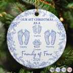 Personalised Ceramic Christmas Ornament - Our 1st Christmas as a Family of...