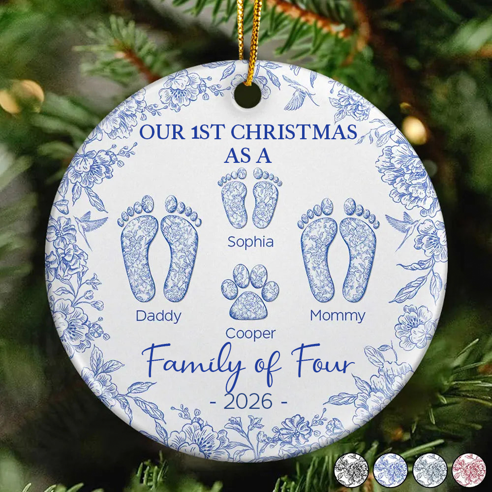 Personalised Ceramic Christmas Ornament - Our 1st Christmas as a Family of...