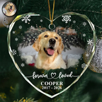 Personalised Glass Christmas Ornament with Photo - Pet Memorial