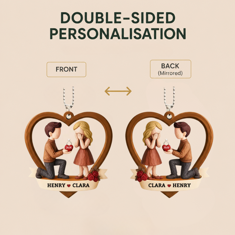 Personalised Couple Acrylic Hanging Ornament- Proposal Design