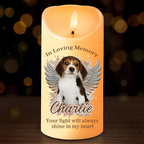 Personalised Memorial LED Candle with Photo - In Loving Memory