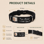 Personalised Memorial Silicone Bracelet with Photo - "I am Always with You"
