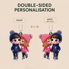 Personalised Acrylic Hanging Ornament for Couples - Couple in Hoodies Design