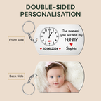 Personalised "The Moment you Became my..." Keyring with Photo - Clock Design