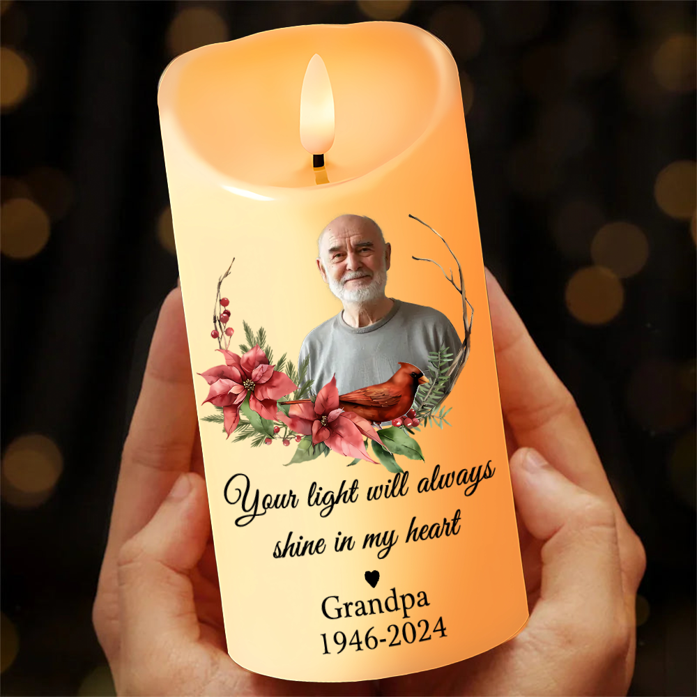 Personalised Memorial LED Candle with Photo