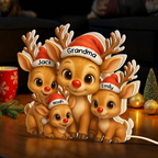 Personalised Grandma LED Light Box with Names - Reindeer Design