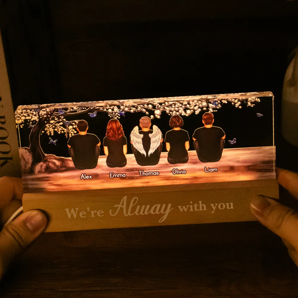 Personalised Memorial LED Night Light - Family under the Tree Design