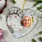 Personalised Memorial Glass Christmas Ornament with Photo & Sentiment