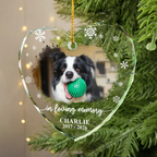 Personalised Glass Christmas Ornament with Photo - Pet Memorial