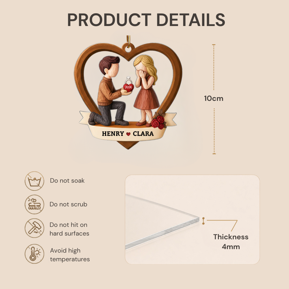 Personalised Couple Acrylic Hanging Ornament- Proposal Design
