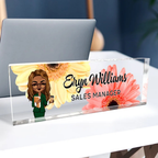 Personalised Acrylic Name Plate - Floral Deisgn