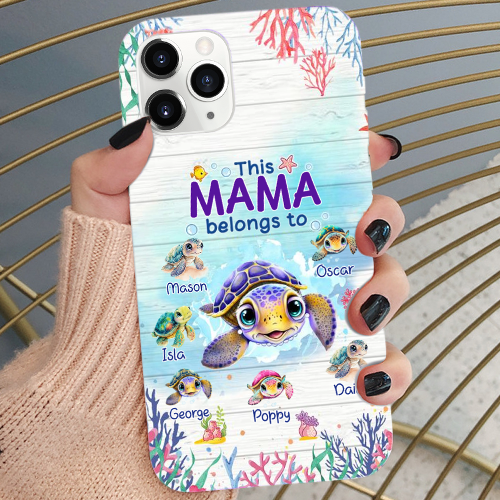 Personalised Silicone Phone Case for Grandma - Turtle Design for iPhone & Samsung Galaxy
