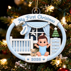 Personalised Baby Acrylic Christmas Ornament - My First Christmas