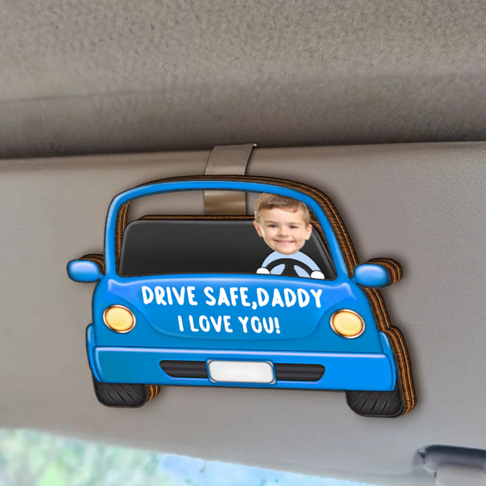 Personalised Car Visor Clip with Photos & Text - Drive Safe...