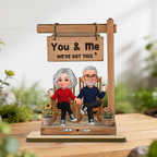 Personalised Couple Layered Wooden Plaque with Text