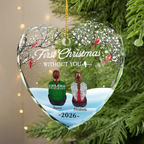 Personalised Memorial Glass Christmas Ornament - First Christmas without You