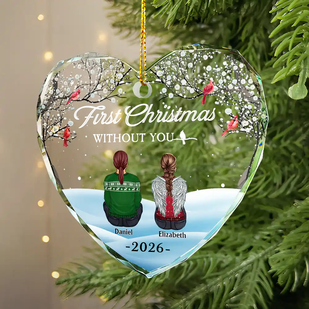 Personalised Memorial Glass Christmas Ornament - First Christmas without You