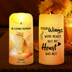 Personalised Memorial LED Candle with Photo - In Loving Memory