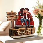 Personalised Anniversary Wooden Plaque - Couple and Truck