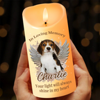 Personalised Memorial LED Candle with Photo - In Loving Memory