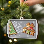 Personalised Wooden Christmas Ornament for Grandma - Gingerbread Man Design