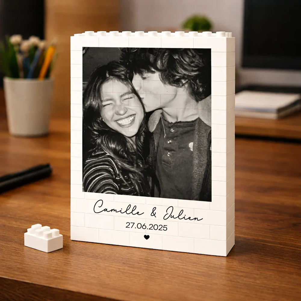 Personalised Building Brick Puzzle with Photo & Date