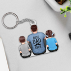 Personalised Acrylic Keyring -  Dad & Children Design