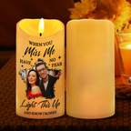 Personalised Memorial LED Candle with Photo - Star Design