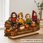 Personalised Best Friends Wooden Plaque - Pumpkin Design