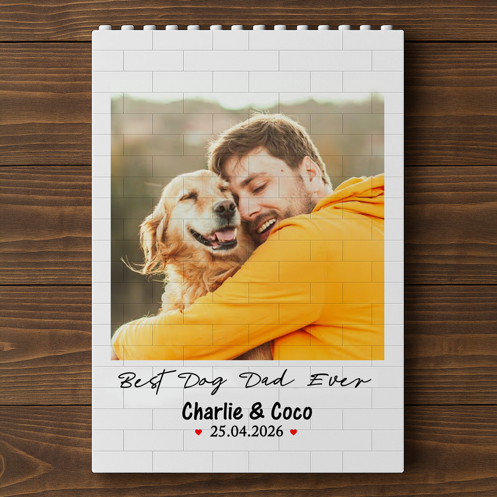 Personalised Building Brick Puzzle with Photo, Names & Text