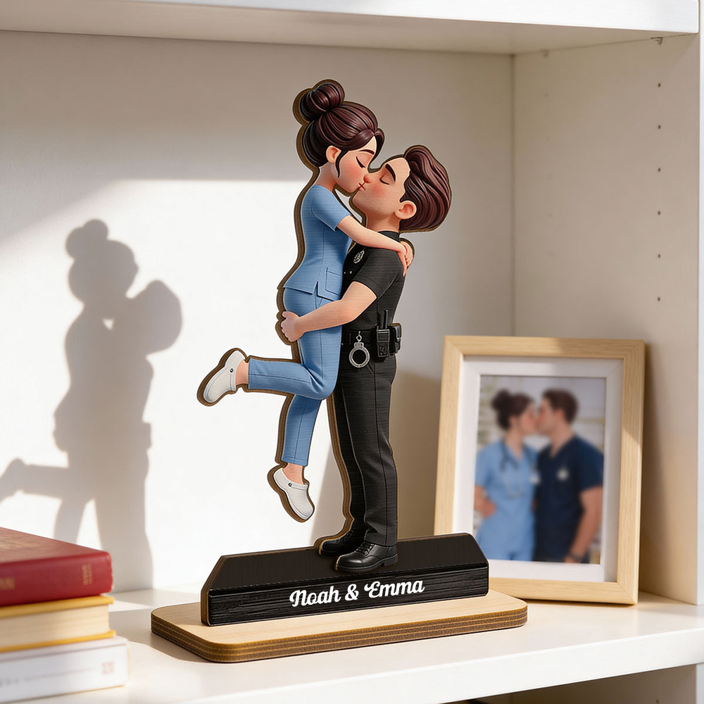 Personalised Couple Wooden Plaque - Uniform Couple Design