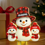 Personalised Grandma LED Light Box with Names - Snowman Design