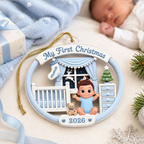 Personalised Baby Acrylic Christmas Ornament - My First Christmas