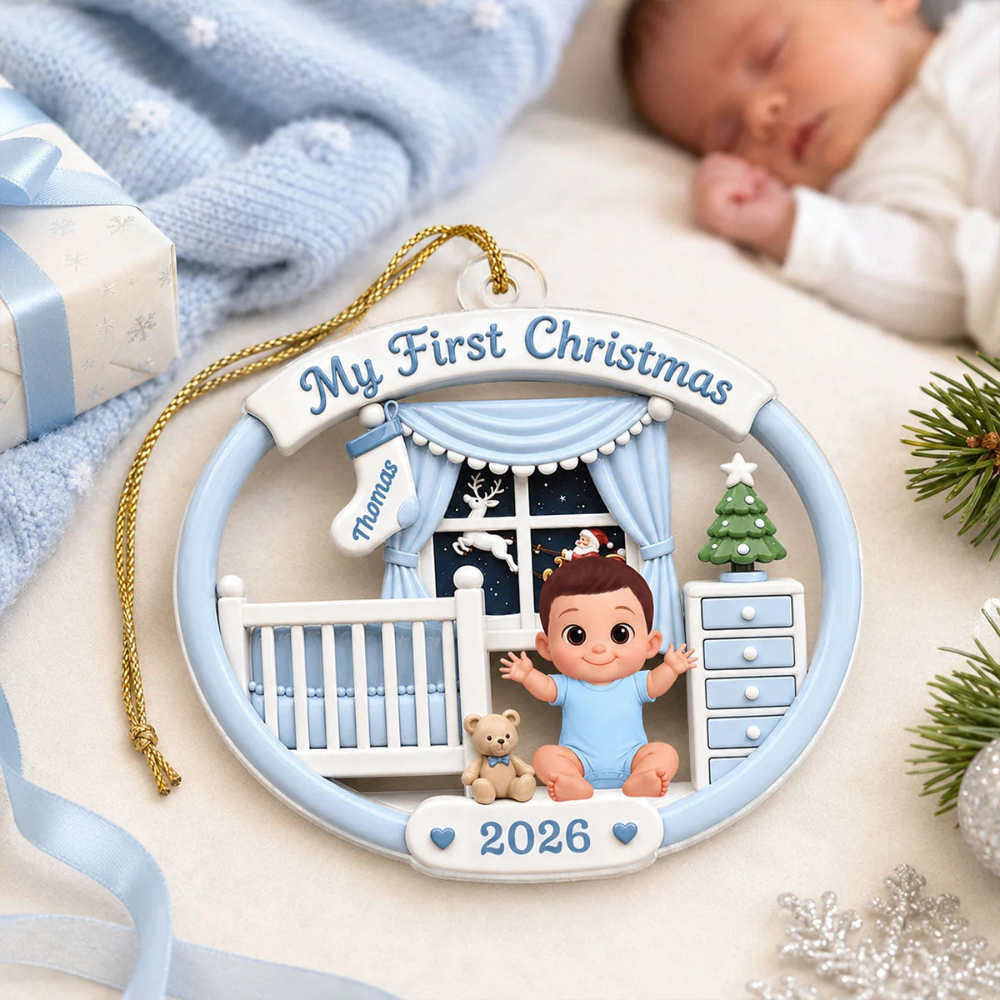 Personalised Baby Acrylic Christmas Ornament - My First Christmas