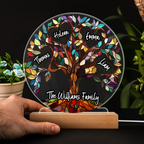 Personalised LED Night Light with Names - Family Tree Design