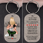 Personalised Couple Arylic Keyring - Couple Hugging Design