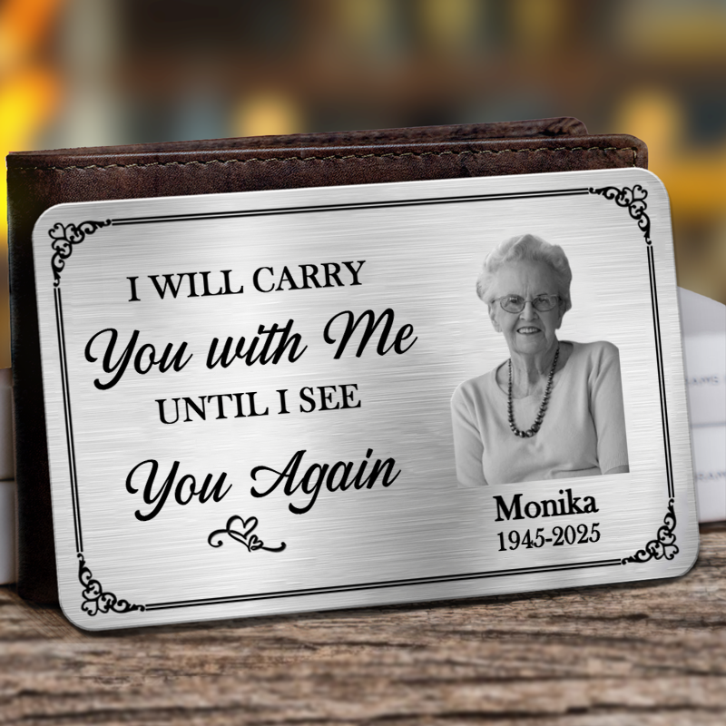 Personalised Memorial Wallet Card with Photo & Text
